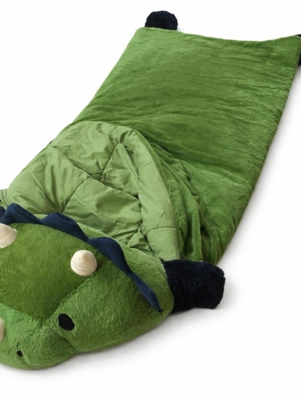 Comfort Bay $60 Green Triceratops Dinosaur Built-in Pillow Plush Slumber Bag